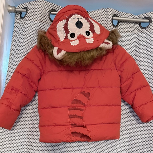 NWT Kids Mini Boden Winter Orange Fox Hooded Jacket Coat Puffer sz 6 - 7 year - Picture 4 of 8
